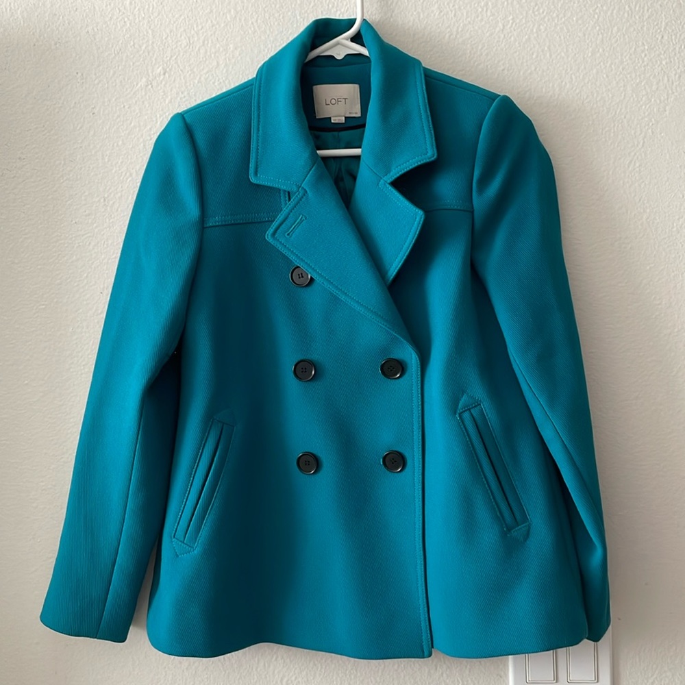 LOFT Teal Pea Coat